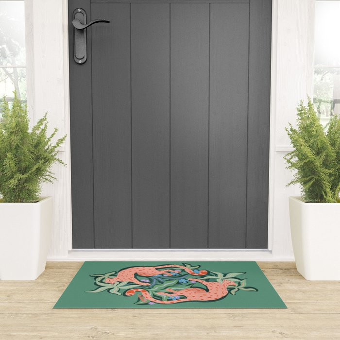 Wild Blush Cheetahs Welcome Mat Gallery Image 3