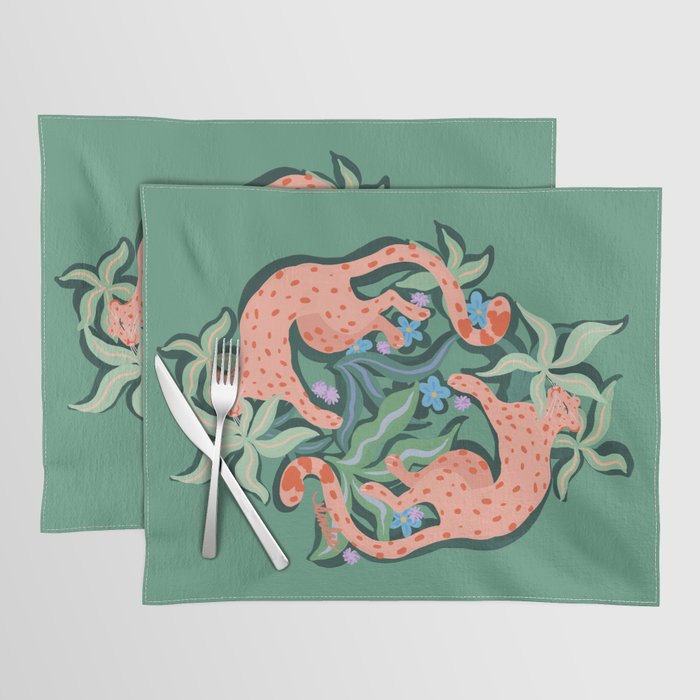 Wild Blush Cheetahs Placemat Gallery Image 1