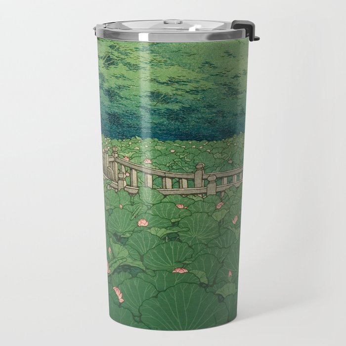 Lotus Pond At Benten Shrine, Shiba By Kawase Hasui - Vintage Japanese Woodblock Print Art Travel Mug Gallery Image 2