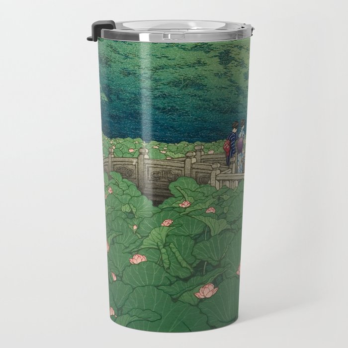 Lotus Pond At Benten Shrine, Shiba By Kawase Hasui - Vintage Japanese Woodblock Print Art Travel Mug Gallery Image 3