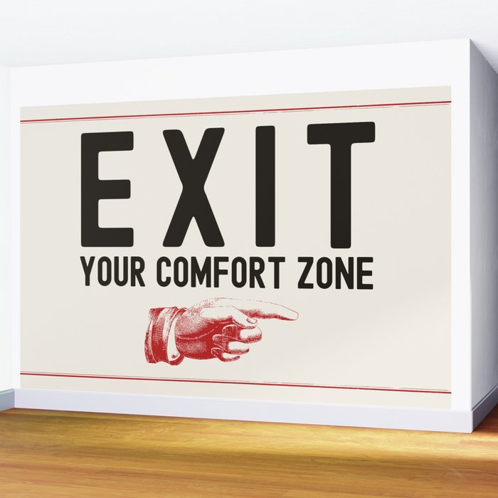 Exit Your Comfort Zone - Retro Inspirational  Wall Mural Gallery Image 2