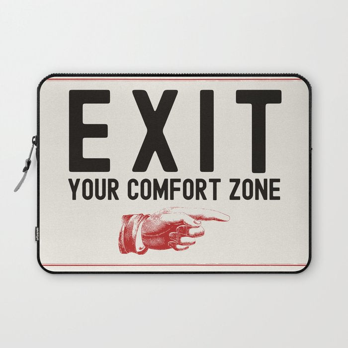 Exit Your Comfort Zone - Retro Inspirational  Laptop Sleeve Gallery Image 1