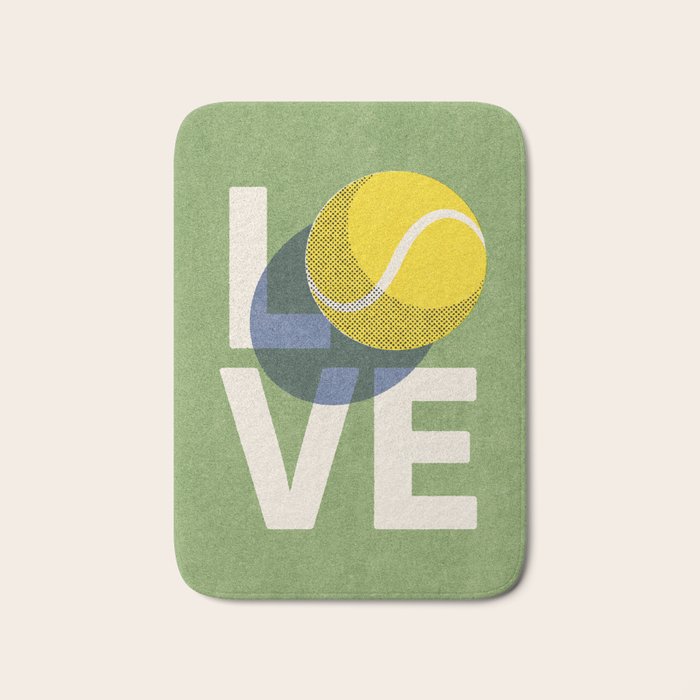 BALLS - Love Tennis - Grass Court Bath Mat Gallery Image 1