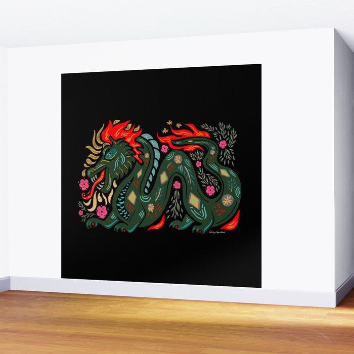 Dragon - Red, Black, Green Wall Mural Gallery Image 2