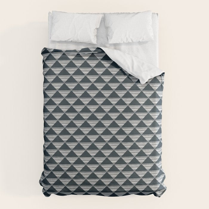 Abstract Tides . Navy Duvet Cover Gallery Image 6