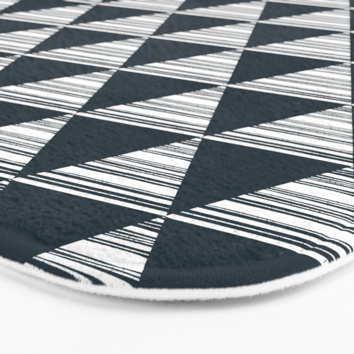 Abstract Tides . Navy Bath Mat Gallery Image 3