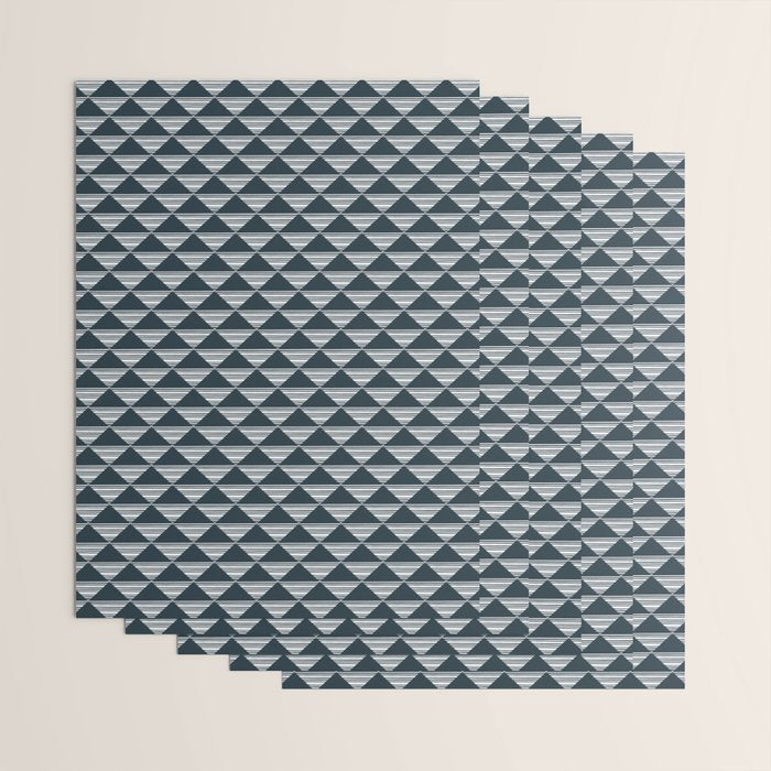 Abstract Tides . Navy Wrapping Paper Gallery Image 3