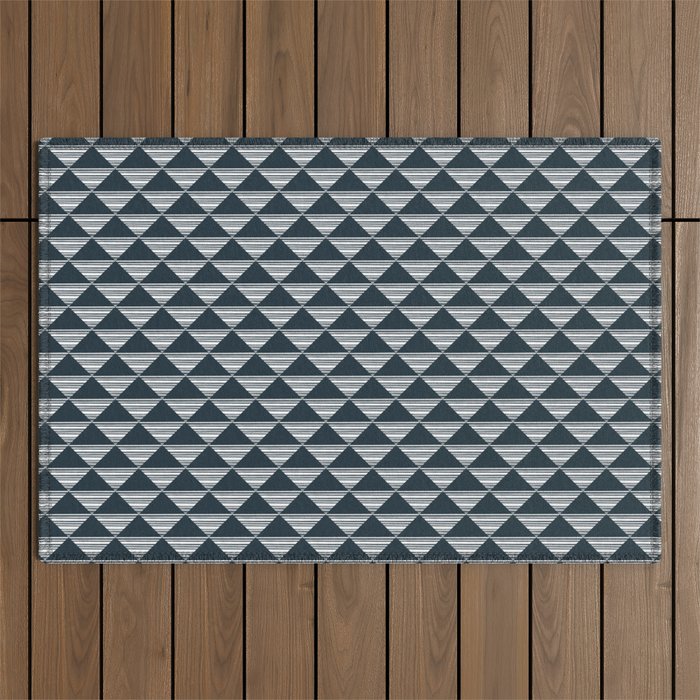 Abstract Tides . Navy Outdoor Rug Gallery Image 1