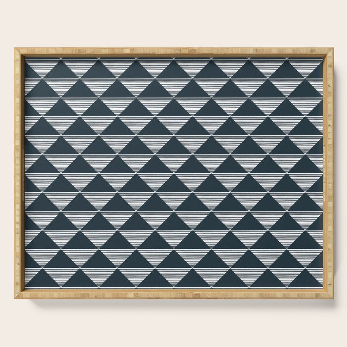 Abstract Tides . Navy Serving Tray Gallery Image 1