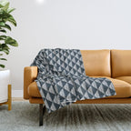 Abstract Tides . Navy Throw Blanket Gallery Image 1