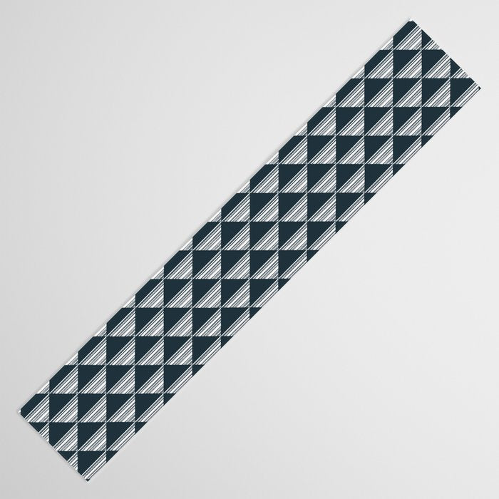 Abstract Tides . Navy Table Runner Gallery Image 3