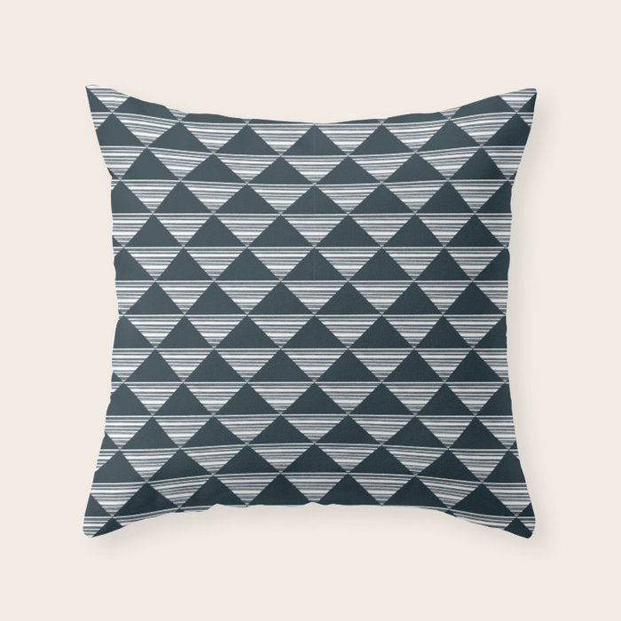 Abstract Tides . Navy Throw Pillow Gallery Image 6