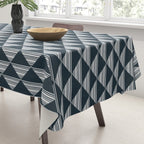 Abstract Tides . Navy Tablecloth Gallery Image 3