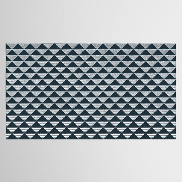 Abstract Tides . Navy Tablecloth Gallery Image 2