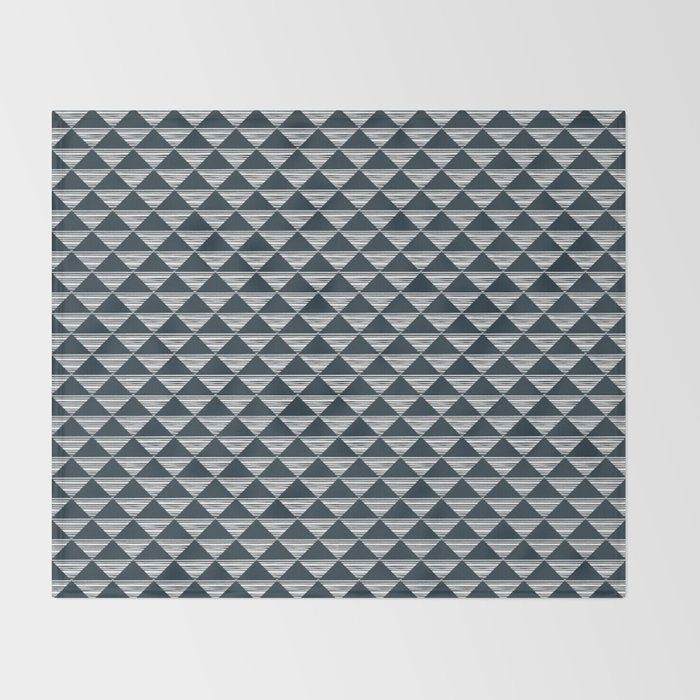 Abstract Tides . Navy Throw Blanket Gallery Image 2