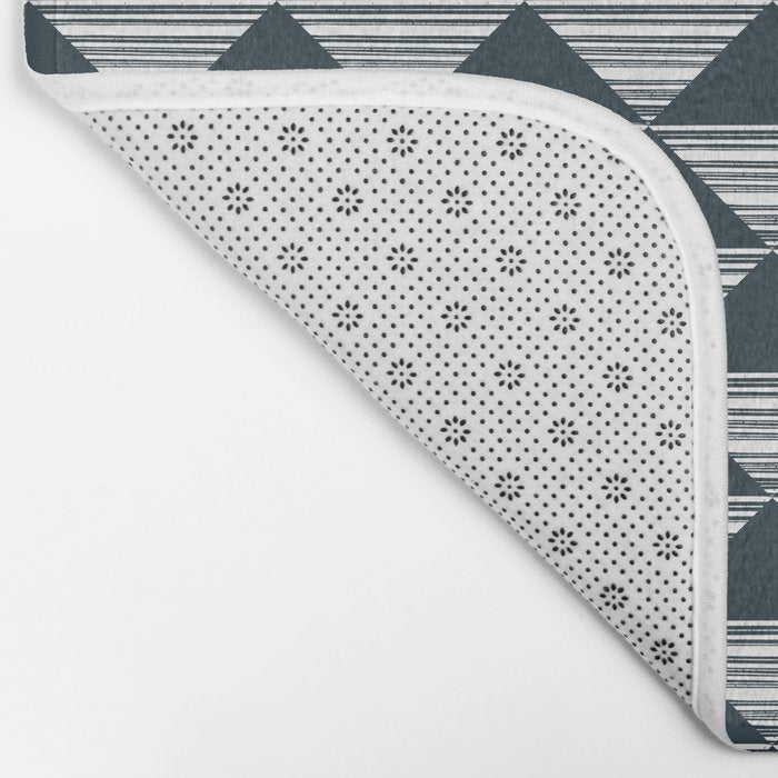 Abstract Tides . Navy Bath Mat Gallery Image 2
