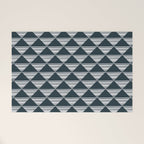 Abstract Tides . Navy Welcome Mat Gallery Image 1
