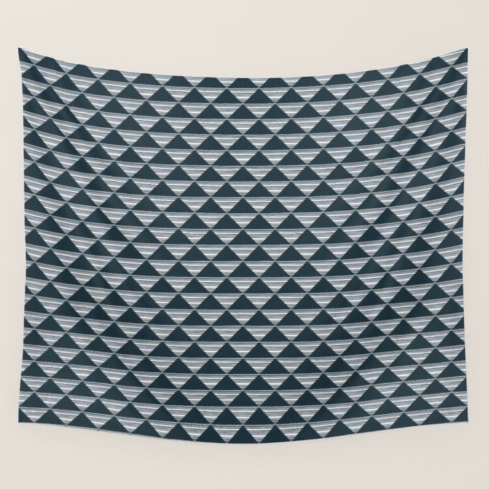 Abstract Tides . Navy Wall Tapestry Gallery Image 4