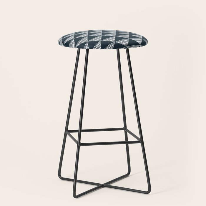Abstract Tides . Navy Stool Gallery Image 1