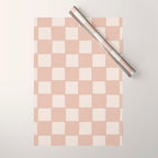 Playful check in sandy beige Wrapping Paper Gallery Image 1