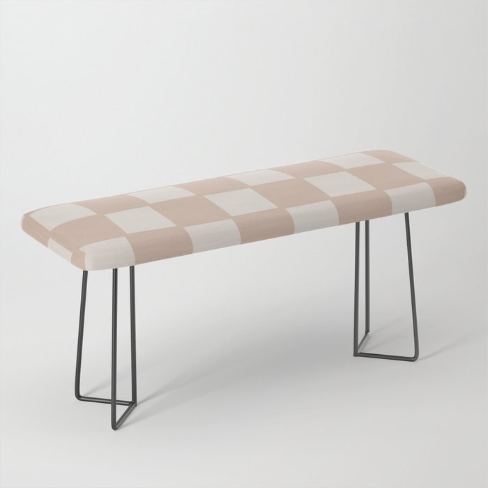 Playful check in sandy beige Bench Gallery Image 1