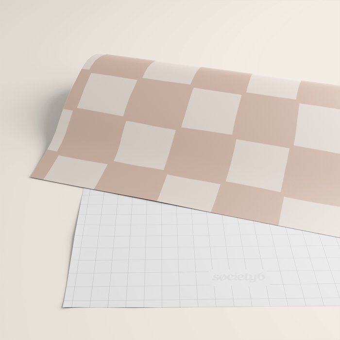 Playful check in sandy beige Wrapping Paper Gallery Image 2