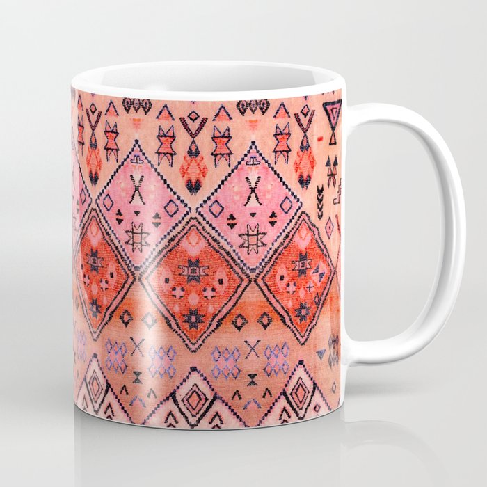 Bohemian Berber Orange Handmade Moroccan Fabric Texture Coffee Mug Gallery Image 1