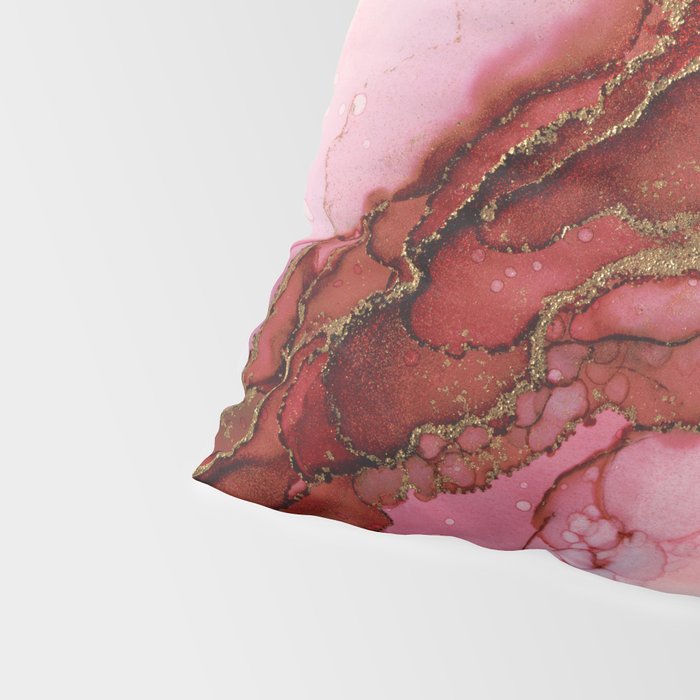 Red Dragon Scales Abstract Ink Painting Pillow Sham Gallery Image 4