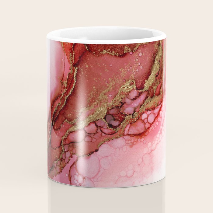 Red Dragon Scales Abstract Ink Painting Coffee Mug Gallery Image 4