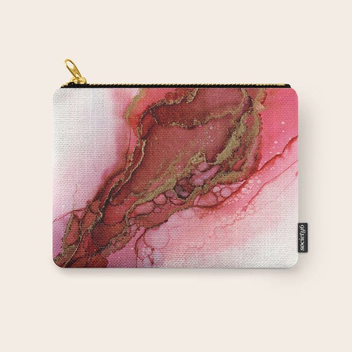 Red Dragon Scales Abstract Ink Painting Carry All Pouch Gallery Image 1