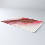 Red Dragon Scales Abstract Ink Painting Rug Gallery Image 3