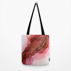 Red Dragon Scales Abstract Ink Painting Tote Bag Gallery Image 2