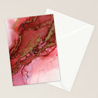 Red Dragon Scales Abstract Ink Painting Stationery Card Gallery Image 2