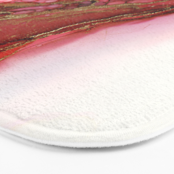 Red Dragon Scales Abstract Ink Painting Bath Mat Gallery Image 3