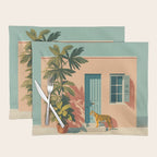 Tiger at Tropical Doorway Placemat Gallery Image 1