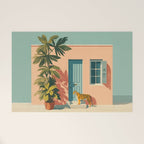 Tiger at Tropical Doorway Welcome Mat Gallery Image 1