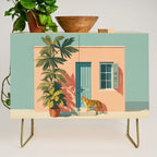 Tiger at Tropical Doorway Credenza Gallery Image 1