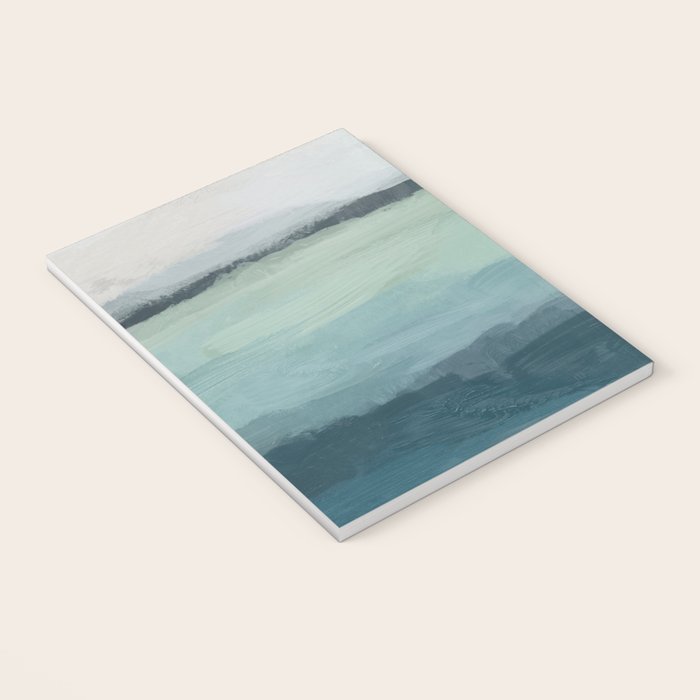 Sea Levels - Seafoam Green Mint Navy Blue Abstract Ocean Art Painting Notebook Gallery Image 3