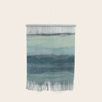 Sea Levels - Seafoam Green Mint Navy Blue Abstract Ocean Art Painting Wall Hanging Gallery Image 1
