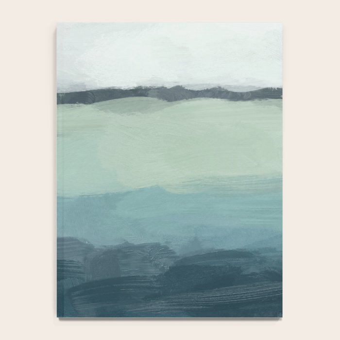 Sea Levels - Seafoam Green Mint Navy Blue Abstract Ocean Art Painting Notebook Gallery Image 4