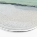 Sea Levels - Seafoam Green Mint Navy Blue Abstract Ocean Art Painting Bath Mat Gallery Image 3
