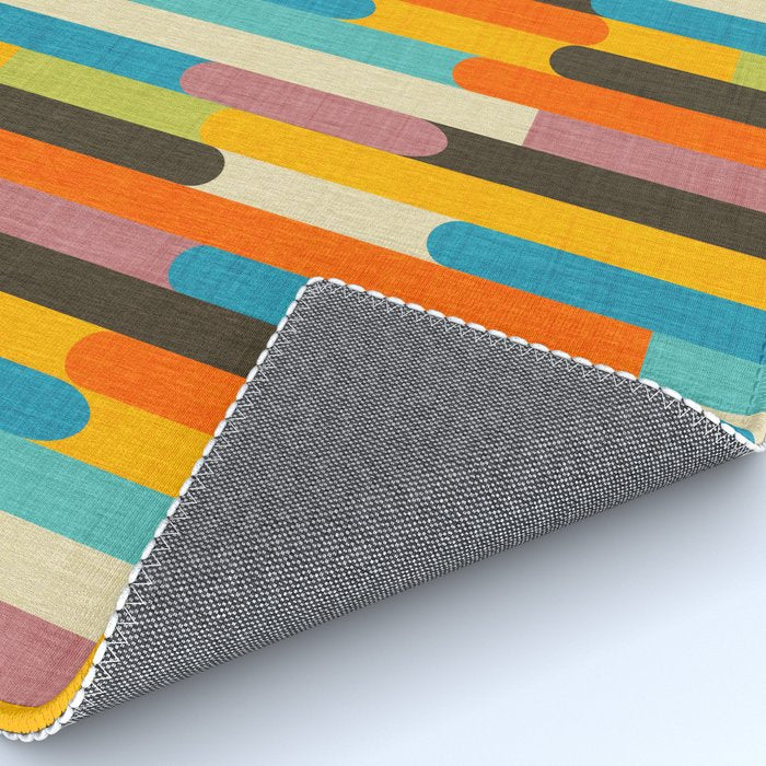 Retro Color Block Popsicle Sticks Orange Rug Gallery Image 4