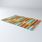 Retro Color Block Popsicle Sticks Orange Rug Gallery Image 3