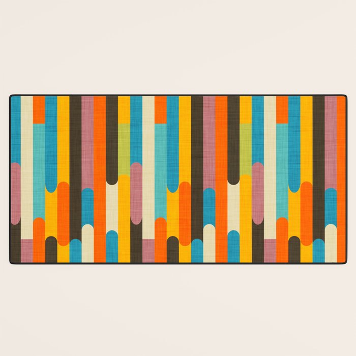 Retro Color Block Popsicle Sticks Orange Desk Mat Gallery Image 3