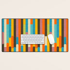 Retro Color Block Popsicle Sticks Orange Desk Mat Gallery Image 1