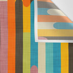 Retro Color Block Popsicle Sticks Orange Wall Tapestry Gallery Image 3