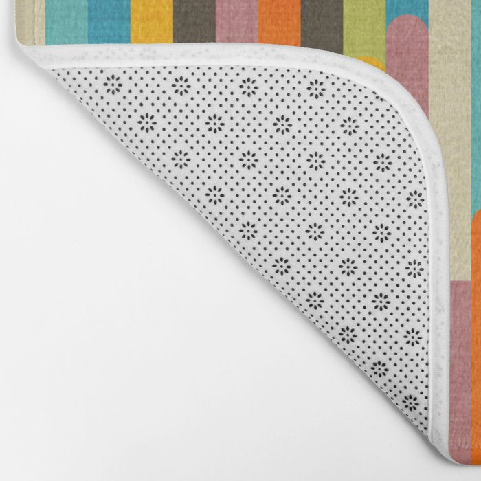 Retro Color Block Popsicle Sticks Orange Bath Mat Gallery Image 2