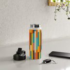 Retro Color Block Popsicle Sticks Orange Water Bottle Gallery Image 4
