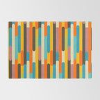 Retro Color Block Popsicle Sticks Orange Rug Gallery Image 2