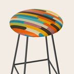 Retro Color Block Popsicle Sticks Orange Stool Gallery Image 2